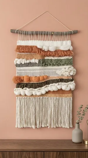 Tapisserie artisanale réalisée par l'artiste textile et designer Agustina Fernández (Filo Arte Textil)