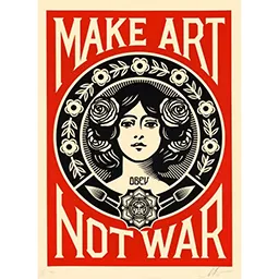 Edition offset signée de « Make Art Not War » de Shepard Fairey