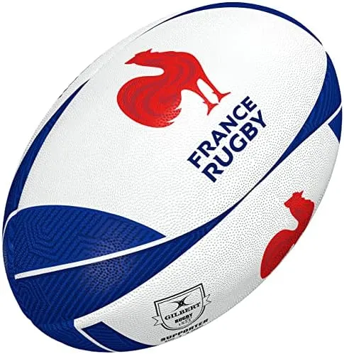 Ballon de rugby dédicacé par des joueurs du XV de France