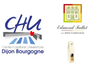 Lot CHU : 4 pots de moutarde Edmond Fallot + bouteille de blanc + 1 bon pour une séance individuelle de massage-assis avec une professionnelle formé du CHU