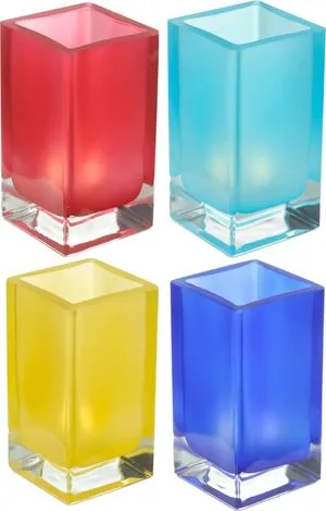 Photophore Cube en Verre Givré (Coloris aléatoire)