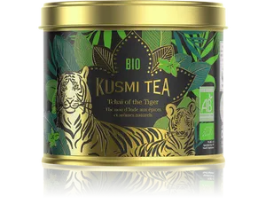 Boîte Kusmi Tea Bio Tchaï of the Tiger + Thé noir bio à la bergamote et au citron aromatisé à la fleur d'oranger