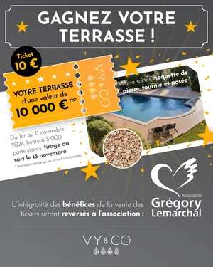 Terrasse en moquette de pierre d'une valeur de 10 000 €