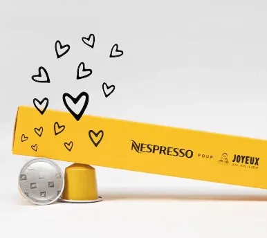 1 machine à café Nespresso Inissia et 200 capsules Café Joyeux