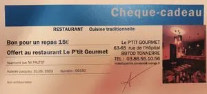 Bon pour un repas d'une valeur de 15€ au restaurant "Le P'tit Gourmet" à Tonnerre