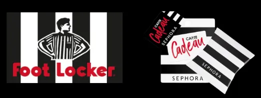 1 CARTE CADEAU SEPHORA OU FOOT LOCKER (AU CHOIX) D'UNE VALEUR DE 100€