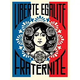Edition offset signée de « Liberté Egalité Fraternité » de Shepard Fairey