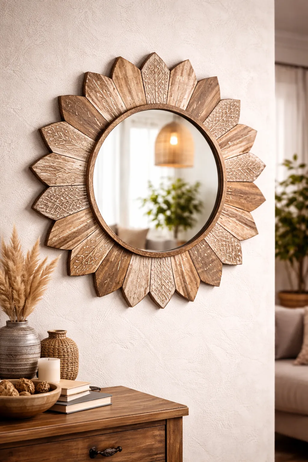 Miroir en Bois Décoratif