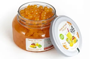 Un lot de 2 perles de fruits (mangue et passion)